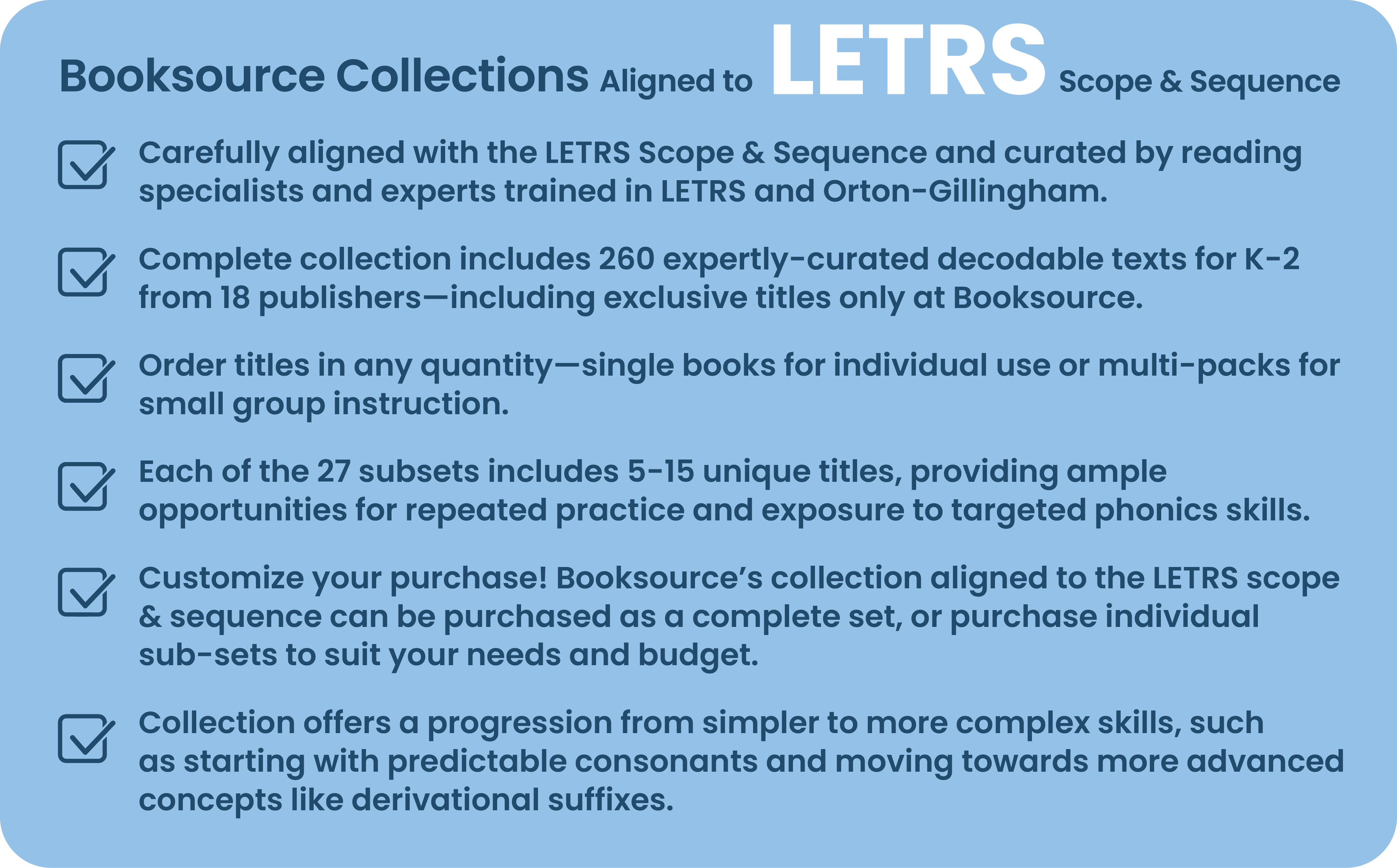 Collections Aligned To The Letrs Scope Sequence